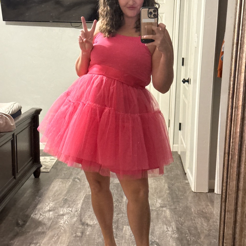 SHEIN Pink Prom Dress